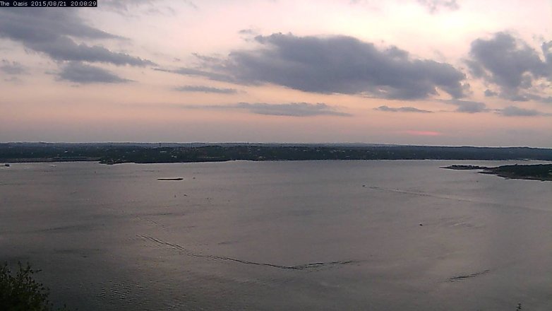 Lake Travis webcam, August 21, 2015 7:15 PM CT