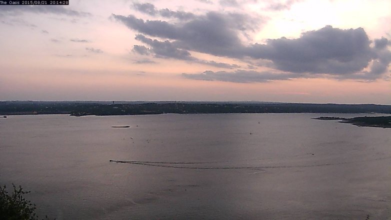 Lake Travis webcam, August 21, 2015 7:20 PM CT