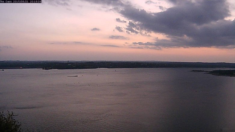 Lake Travis webcam, August 21, 2015 7:25 PM CT