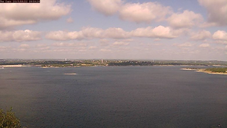 Lake Travis webcam, August 22, 2015 9:05 AM CT