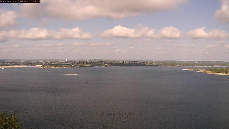 Lake Travis webcam, August 22, 2015 9:10 AM CT