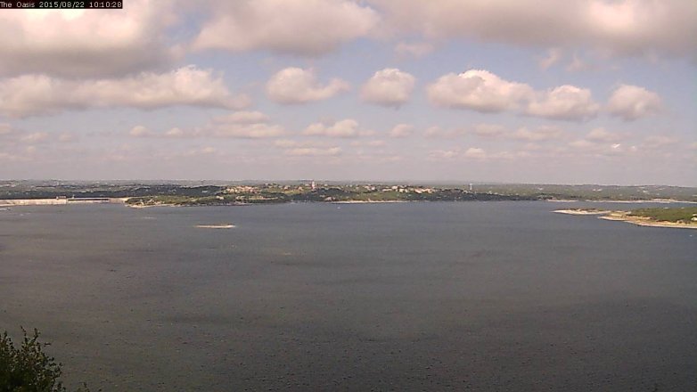 Lake Travis webcam, August 22, 2015 9:15 AM CT