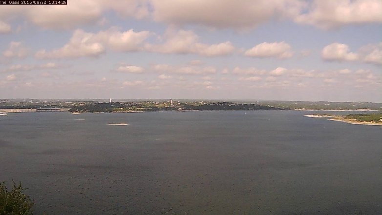Lake Travis webcam, August 22, 2015 9:20 AM CT