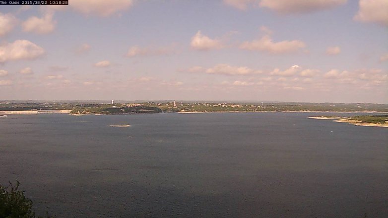 Lake Travis webcam, August 22, 2015 9:25 AM CT