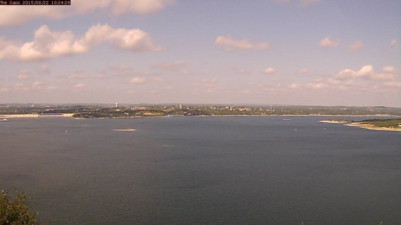 Lake Travis webcam, August 22, 2015 9:30 AM CT