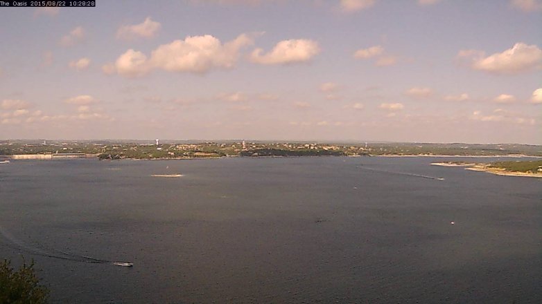 Lake Travis webcam, August 22, 2015 9:35 AM CT