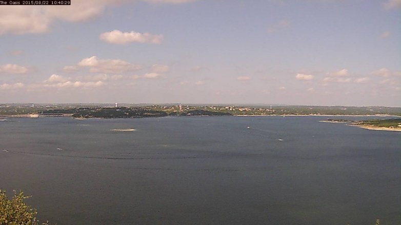 Lake Travis webcam, August 22, 2015 9:45 AM CT