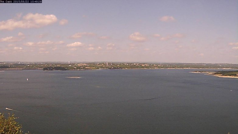 Lake Travis webcam, August 22, 2015 9:55 AM CT