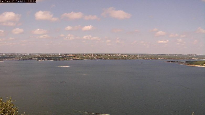 Lake Travis webcam, August 22, 2015 10:00 AM CT