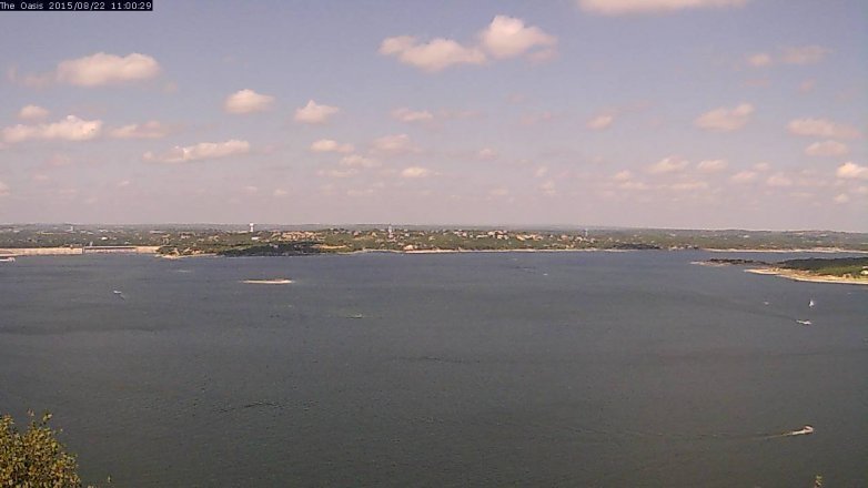 Lake Travis webcam, August 22, 2015 10:05 AM CT