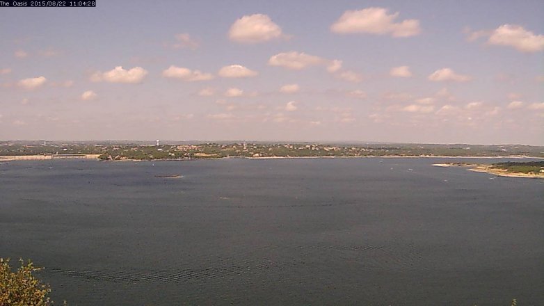 Lake Travis webcam, August 22, 2015 10:10 AM CT
