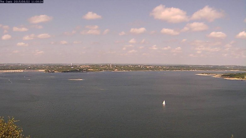 Lake Travis webcam, August 22, 2015 10:15 AM CT