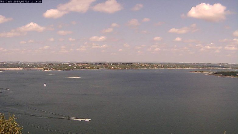 Lake Travis webcam, August 22, 2015 10:25 AM CT