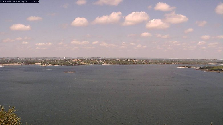 Lake Travis webcam, August 22, 2015 10:30 AM CT