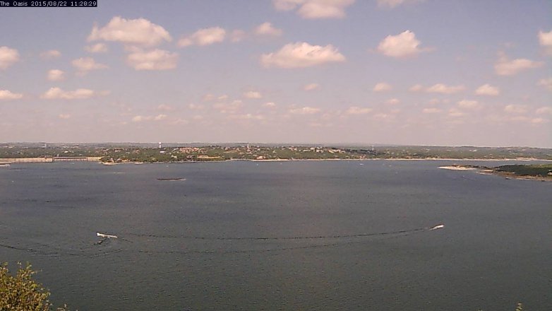 Lake Travis webcam, August 22, 2015 10:35 AM CT