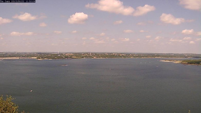 Lake Travis webcam, August 22, 2015 10:40 AM CT
