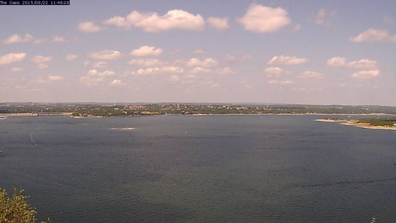 Lake Travis webcam, August 22, 2015 10:55 AM CT