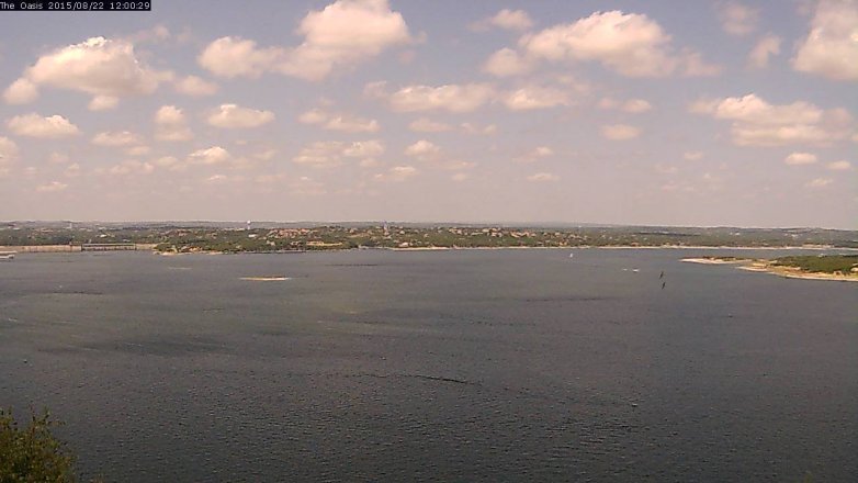 Lake Travis webcam, August 22, 2015 11:05 AM CT