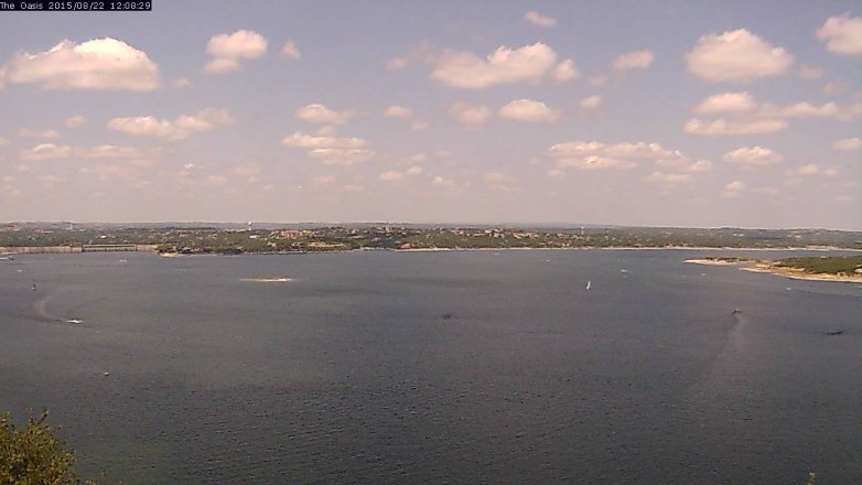 Lake Travis webcam, August 22, 2015 11:15 AM CT