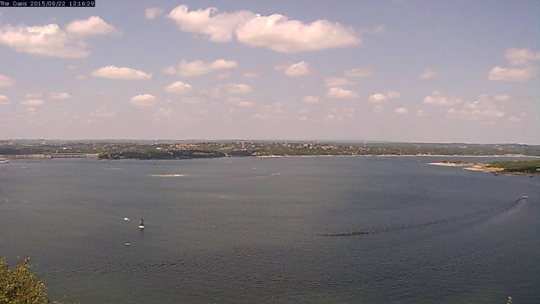 Lake Travis webcam, August 22, 2015 11:20 AM CT