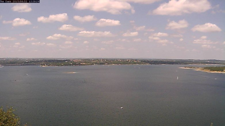Lake Travis webcam, August 22, 2015 11:35 AM CT