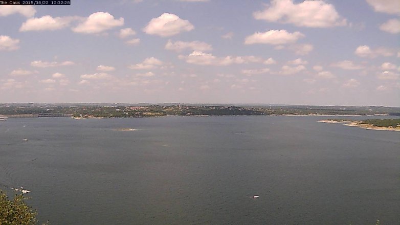 Lake Travis webcam, August 22, 2015 11:40 AM CT