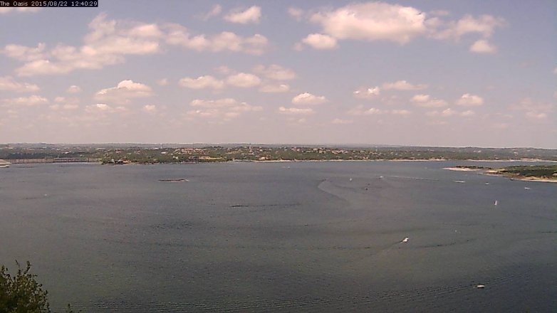 Lake Travis webcam, August 22, 2015 11:45 AM CT