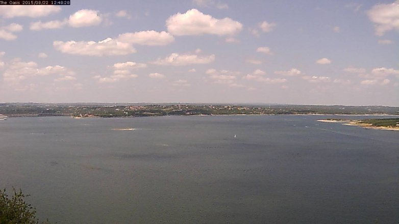Lake Travis webcam, August 22, 2015 11:55 AM CT