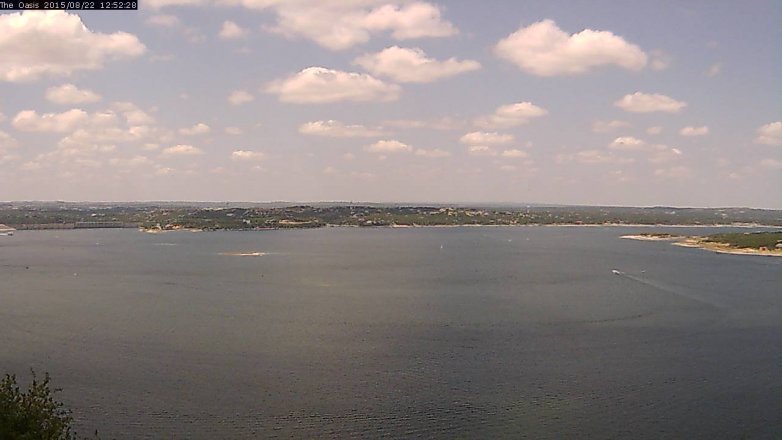 Lake Travis webcam, August 22, 2015 12:00 PM CT