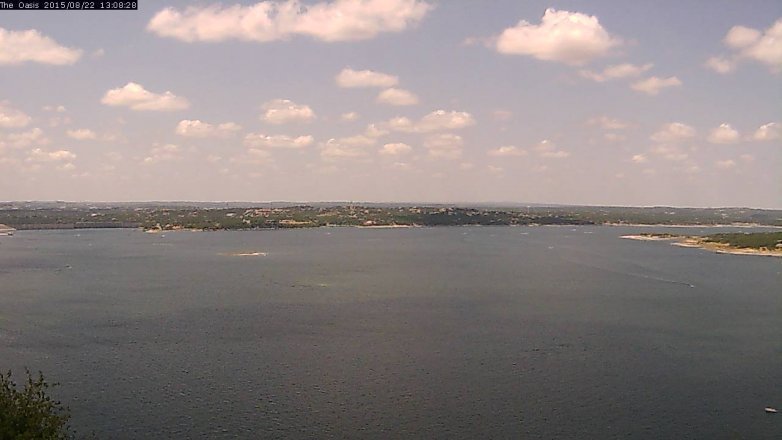Lake Travis webcam, August 22, 2015 12:15 PM CT
