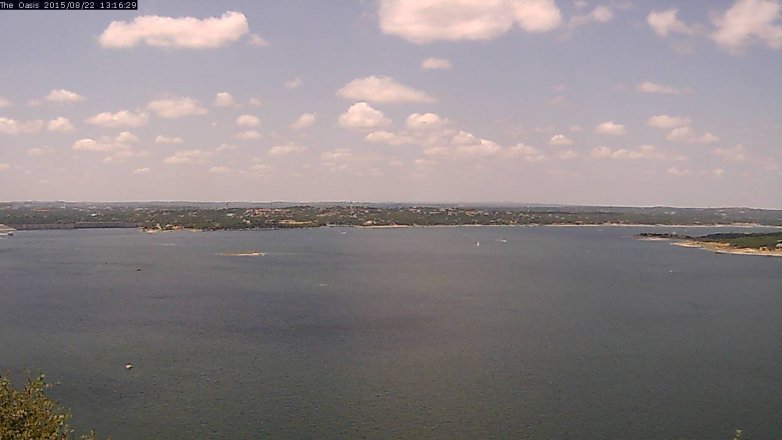 Lake Travis webcam, August 22, 2015 12:20 PM CT