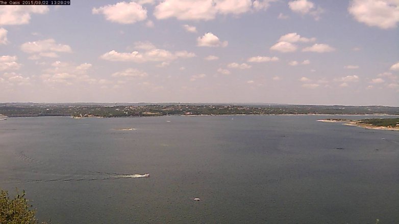 Lake Travis webcam, August 22, 2015 12:35 PM CT