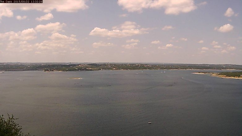 Lake Travis webcam, August 22, 2015 12:40 PM CT