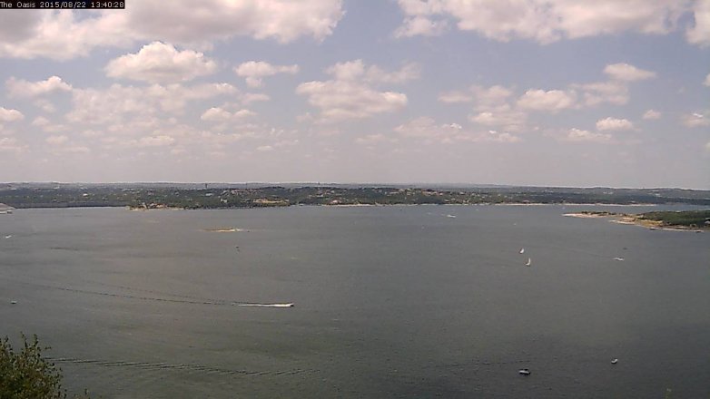 Lake Travis webcam, August 22, 2015 12:45 PM CT