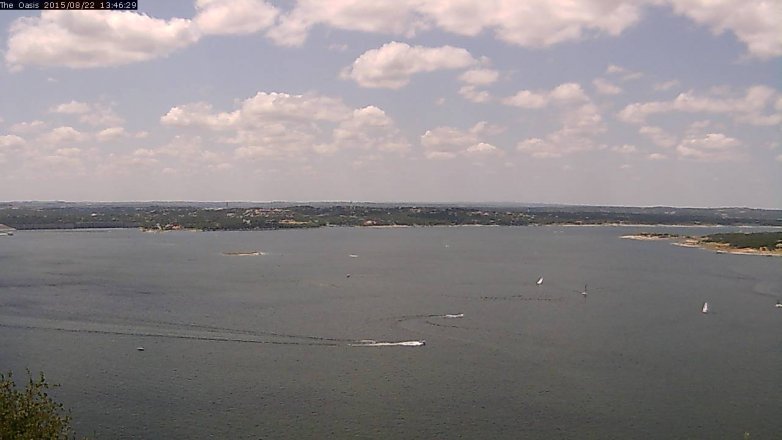 Lake Travis webcam, August 22, 2015 12:50 PM CT