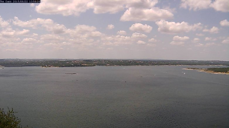Lake Travis webcam, August 22, 2015 1:05 PM CT