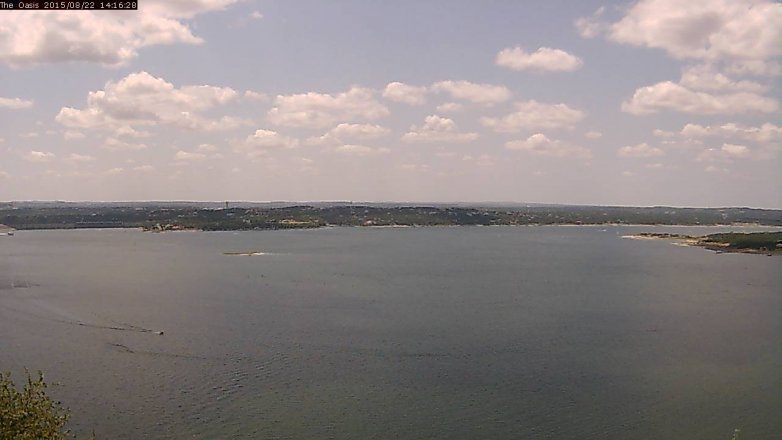 Lake Travis webcam, August 22, 2015 1:20 PM CT