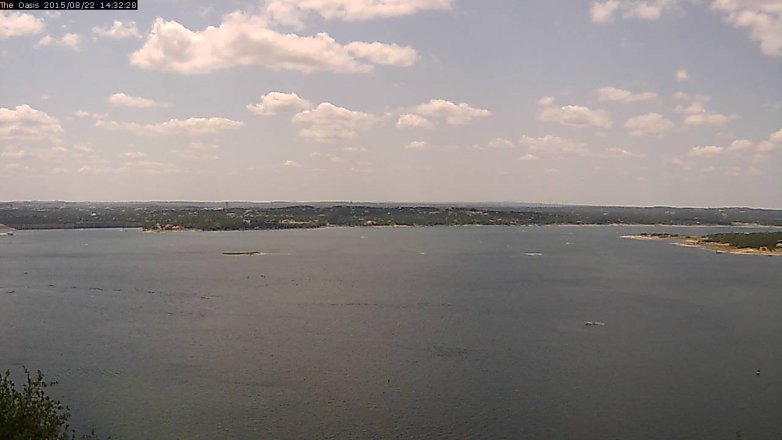 Lake Travis webcam, August 22, 2015 1:40 PM CT