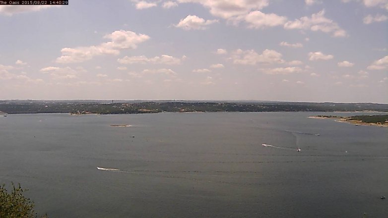 Lake Travis webcam, August 22, 2015 1:45 PM CT