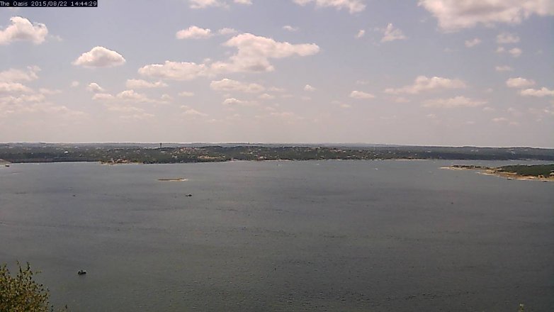 Lake Travis webcam, August 22, 2015 1:50 PM CT