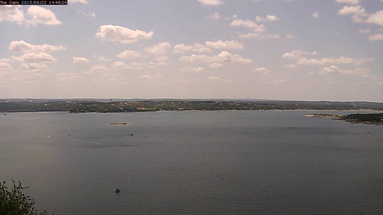 Lake Travis webcam, August 22, 2015 1:55 PM CT