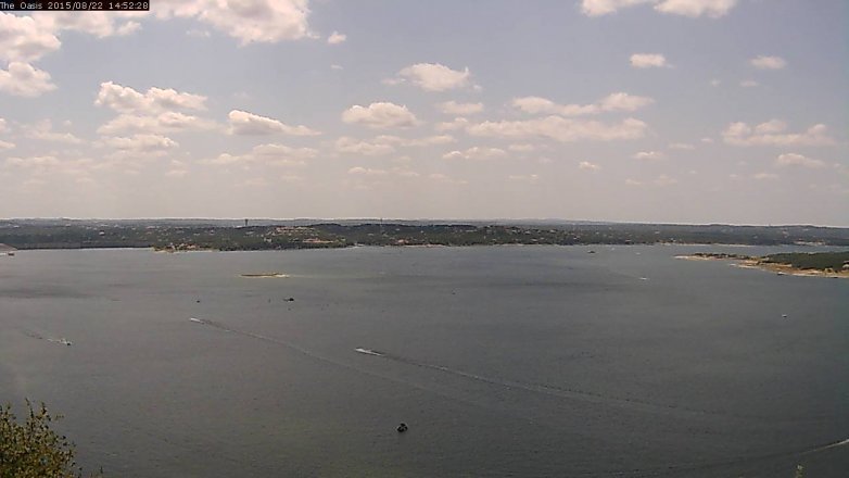 Lake Travis webcam, August 22, 2015 2:00 PM CT