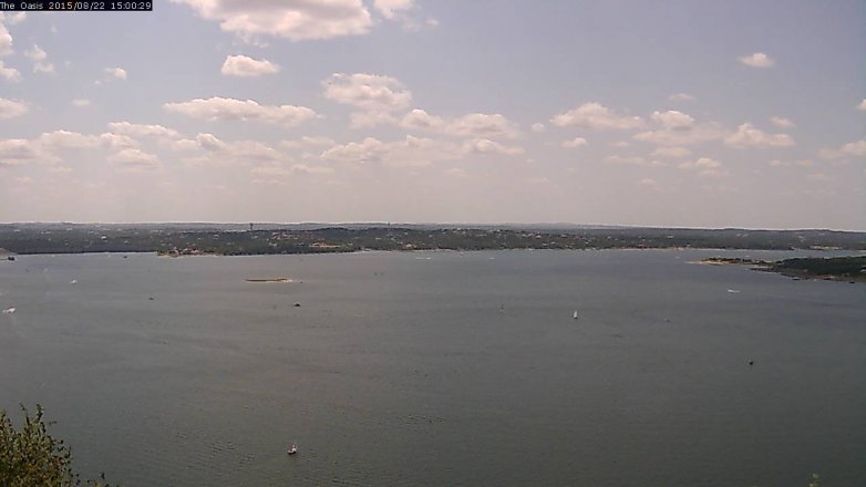 Lake Travis webcam, August 22, 2015 2:05 PM CT