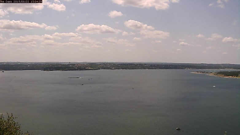 Lake Travis webcam, August 22, 2015 2:10 PM CT