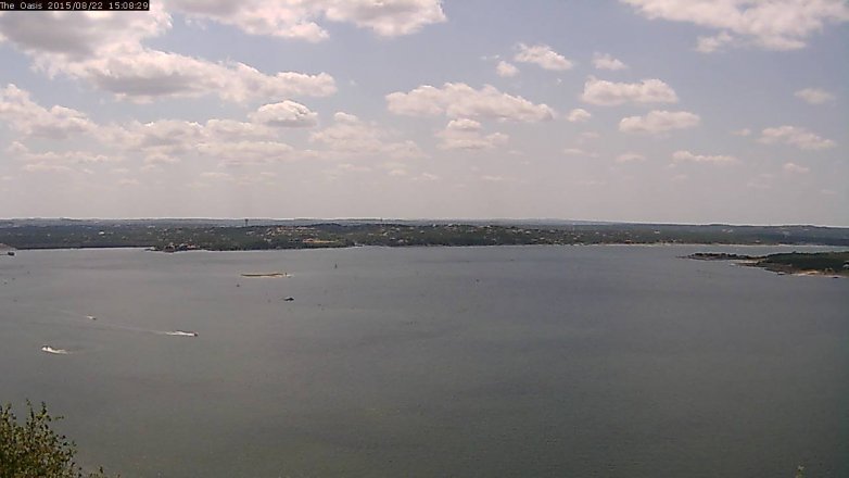 Lake Travis webcam, August 22, 2015 2:15 PM CT