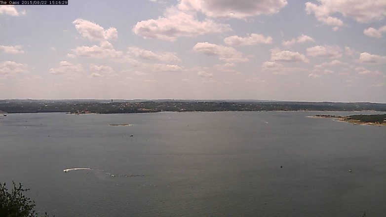 Lake Travis webcam, August 22, 2015 2:25 PM CT