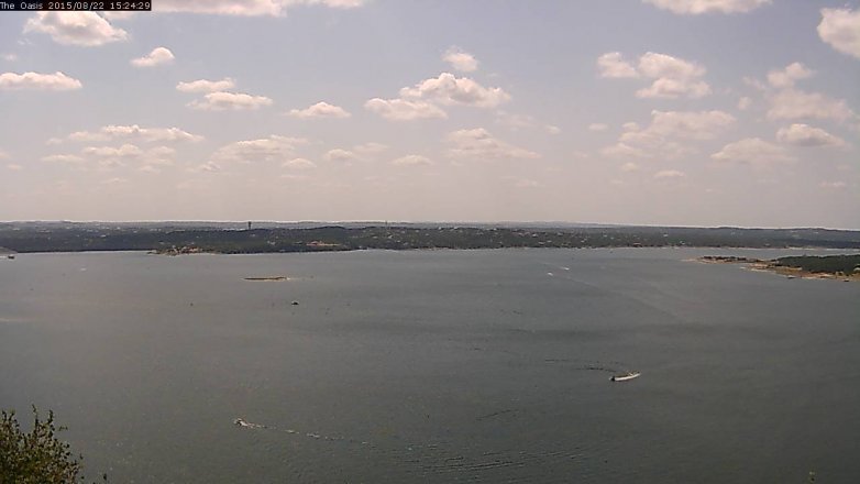 Lake Travis webcam, August 22, 2015 2:30 PM CT