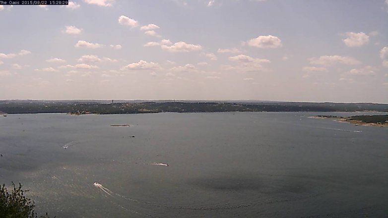 Lake Travis webcam, August 22, 2015 2:35 PM CT