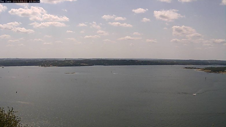 Lake Travis webcam, August 22, 2015 2:45 PM CT