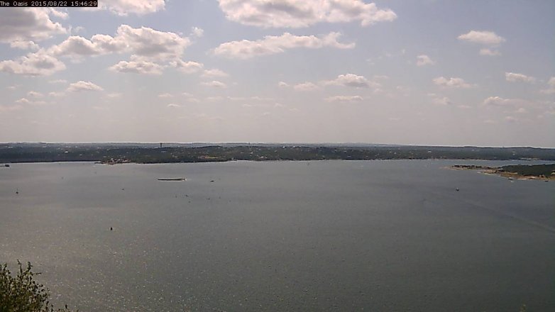 Lake Travis webcam, August 22, 2015 2:55 PM CT